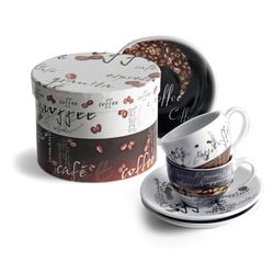 Zestaw do espresso filiżanki 80 ml z talerzykami pakowane w kartoniku